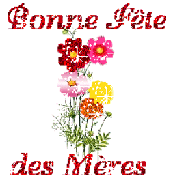 Gif bonne fête  maman fleurs